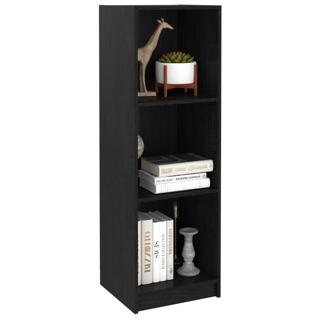 vidaXL Bibliotecă/Separator cameră negru, 36x33x110 cm, lemn masiv pin vidaXL Bibliotecă/Separator cameră negru, 36x33x110 cm, lemn masiv pin