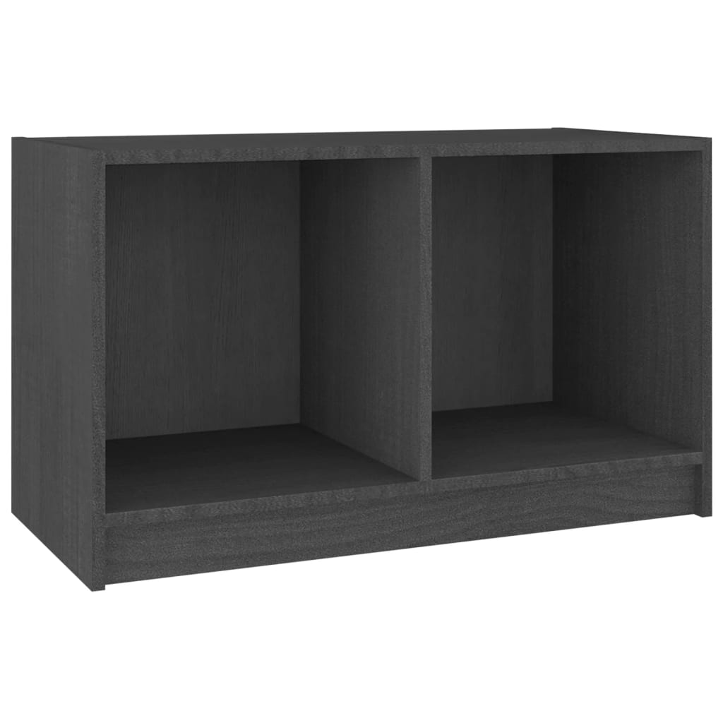 vidaXL Comodă TV, gri, 70x33x42 cm, lemn masiv de pin vidaXL Comodă TV, gri, 70x33x42 cm, lemn masiv de pin