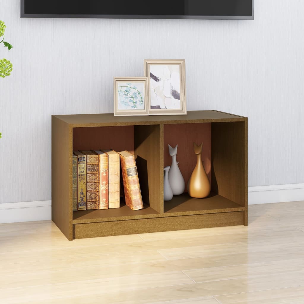 vidaXL Comodă TV, maro miere, 70x33x42 cm, lemn masiv de pin vidaXL Comodă TV, maro miere, 70x33x42 cm, lemn masiv de pin