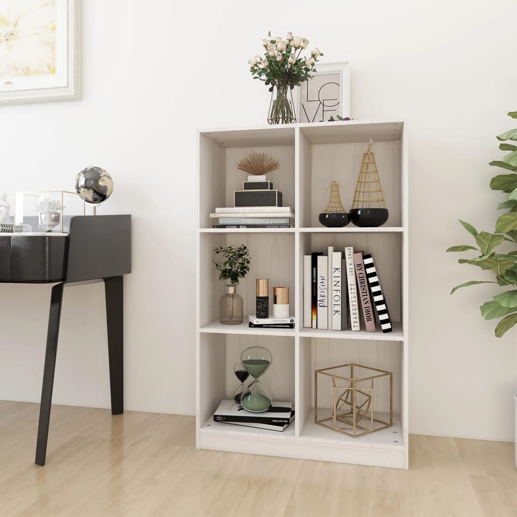 vidaXL Bibliotecă, alb, 70x33x110 cm, lemn masiv de pin vidaXL Bibliotecă, alb, 70x33x110 cm, lemn masiv de pin