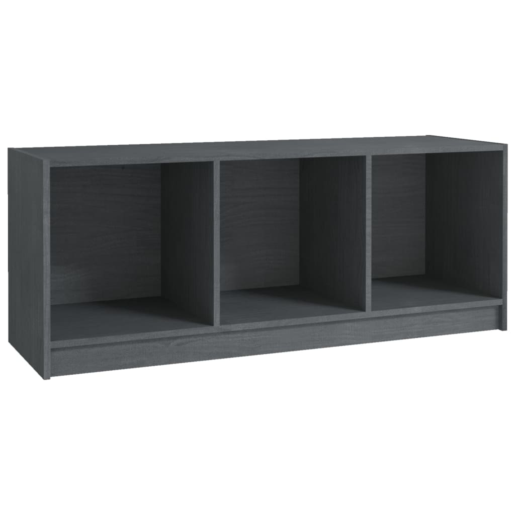 vidaXL Comodă TV, gri, 104x33x41 cm, lemn masiv de pin vidaXL Comodă TV, gri, 104x33x41 cm, lemn masiv de pin