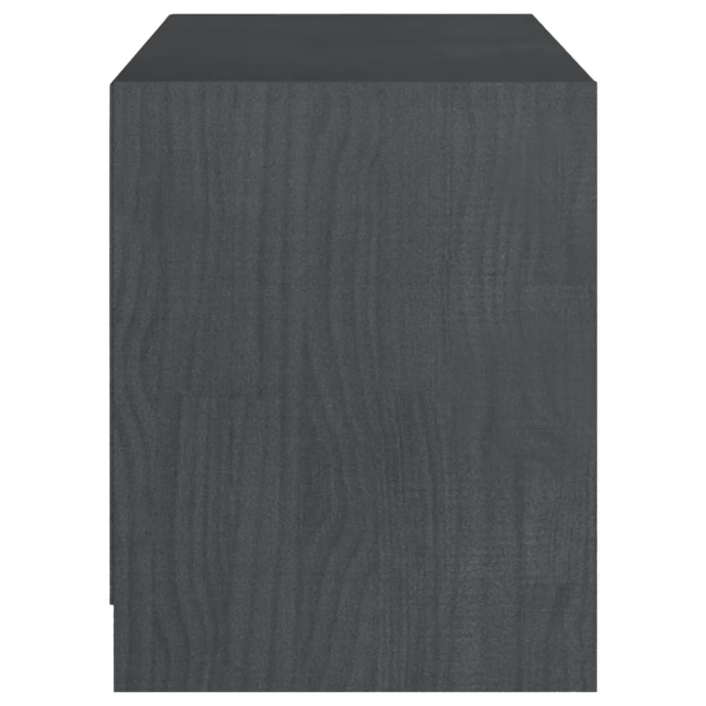 vidaXL Comodă TV, gri, 104x33x41 cm, lemn masiv de pin vidaXL Comodă TV, gri, 104x33x41 cm, lemn masiv de pin