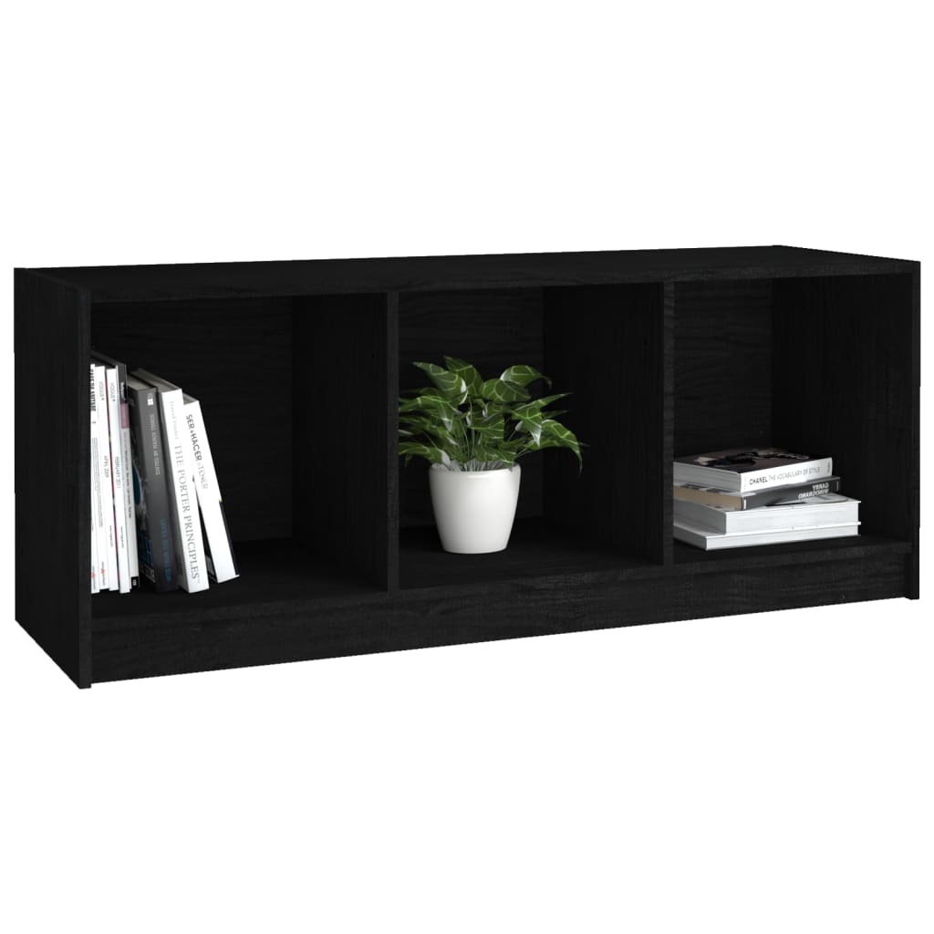 vidaXL Comodă TV, negru, 104x33x41 cm, lemn masiv de pin