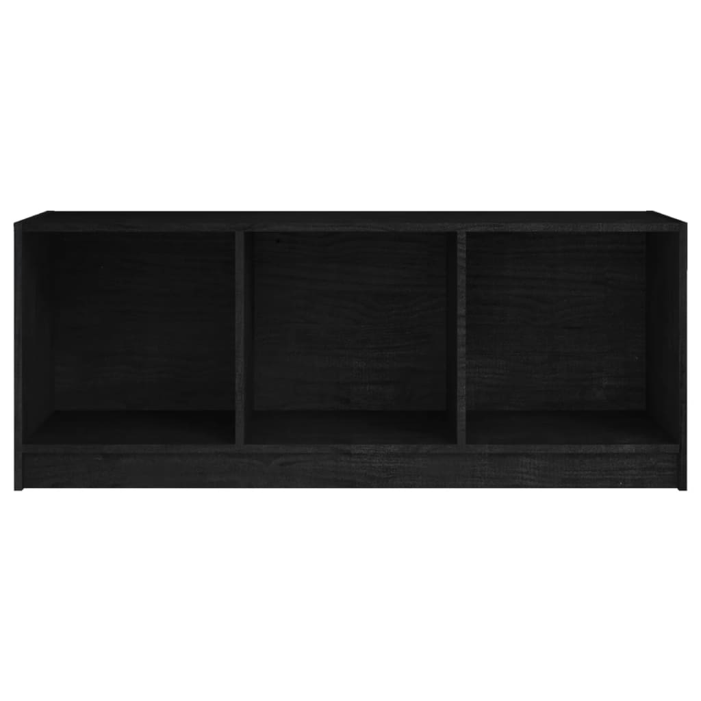 vidaXL Comodă TV, negru, 104x33x41 cm, lemn masiv de pin