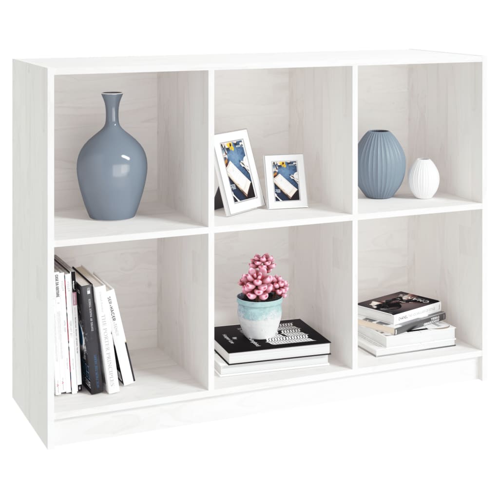 vidaXL Bibliotecă, alb, 104x33x76 cm, lemn masiv de pin vidaXL Bibliotecă, alb, 104x33x76 cm, lemn masiv de pin