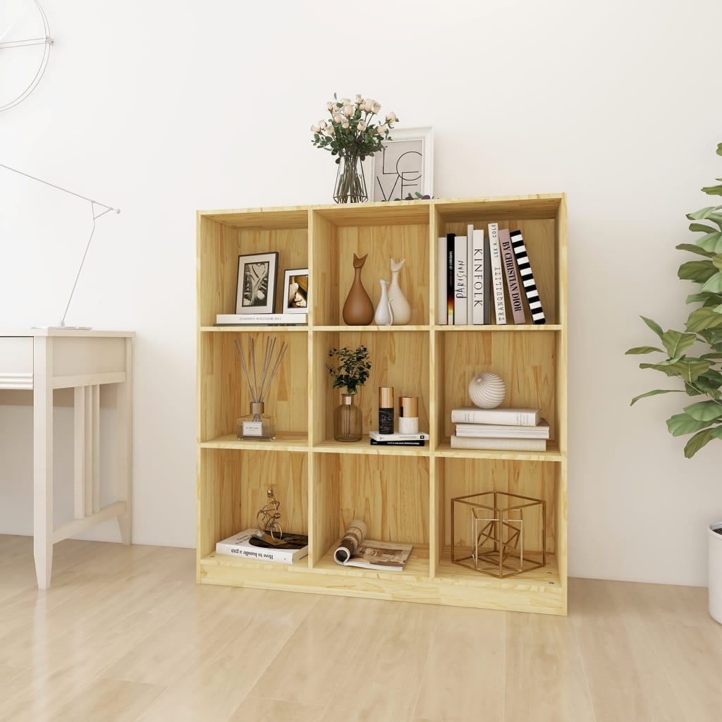 vidaXL Bibliotecă/Separator cameră, 104x33,5x110 cm, lemn masiv pin vidaXL Bibliotecă/Separator cameră, 104x33,5x110 cm, lemn masiv pin