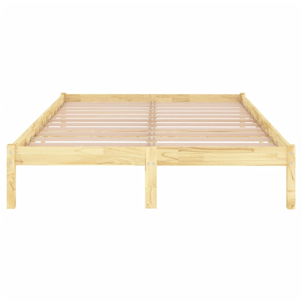 vidaXL Cadru de pat dublu, 135x190 cm, lemn masiv