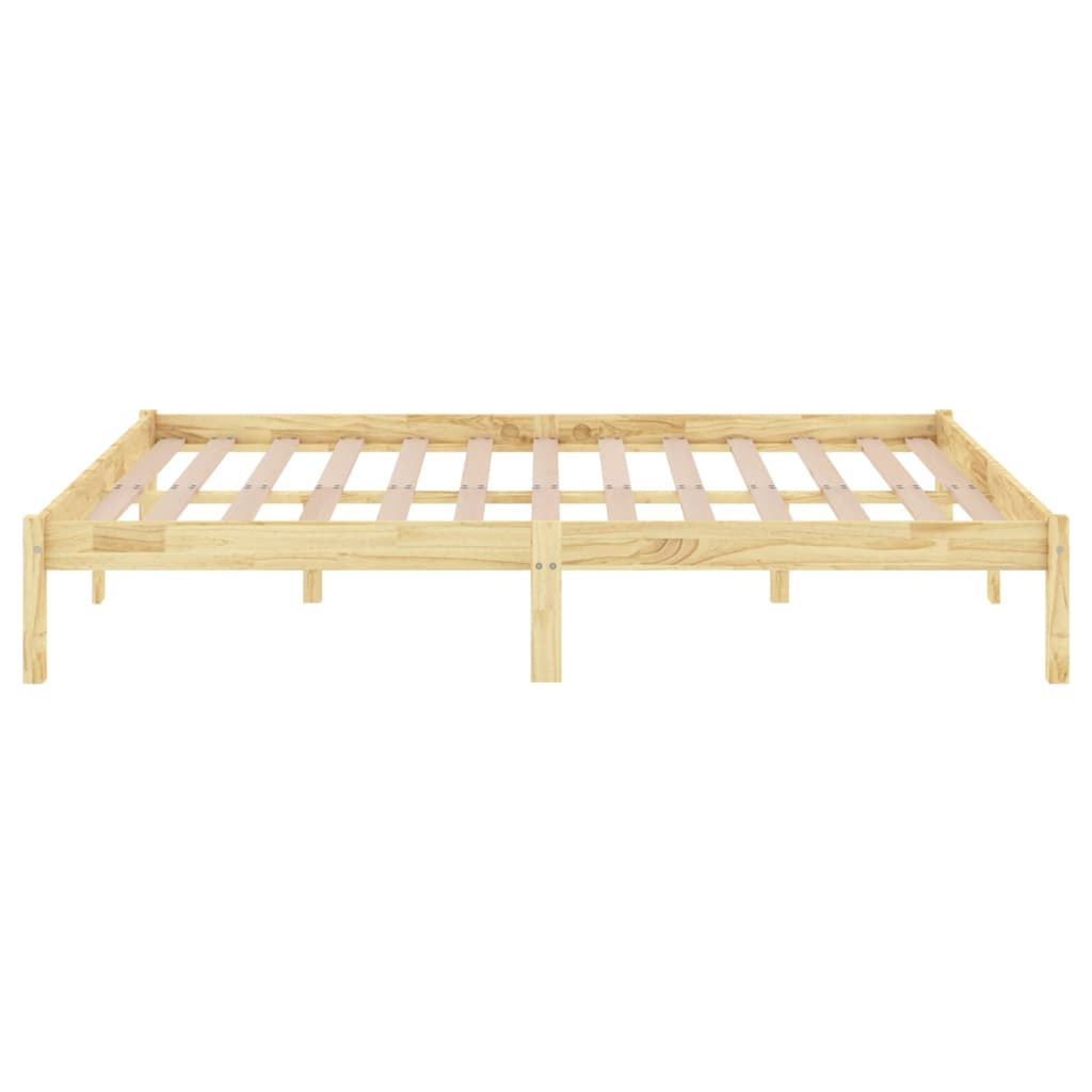 vidaXL Cadru de pat dublu, 135x190 cm, lemn masiv