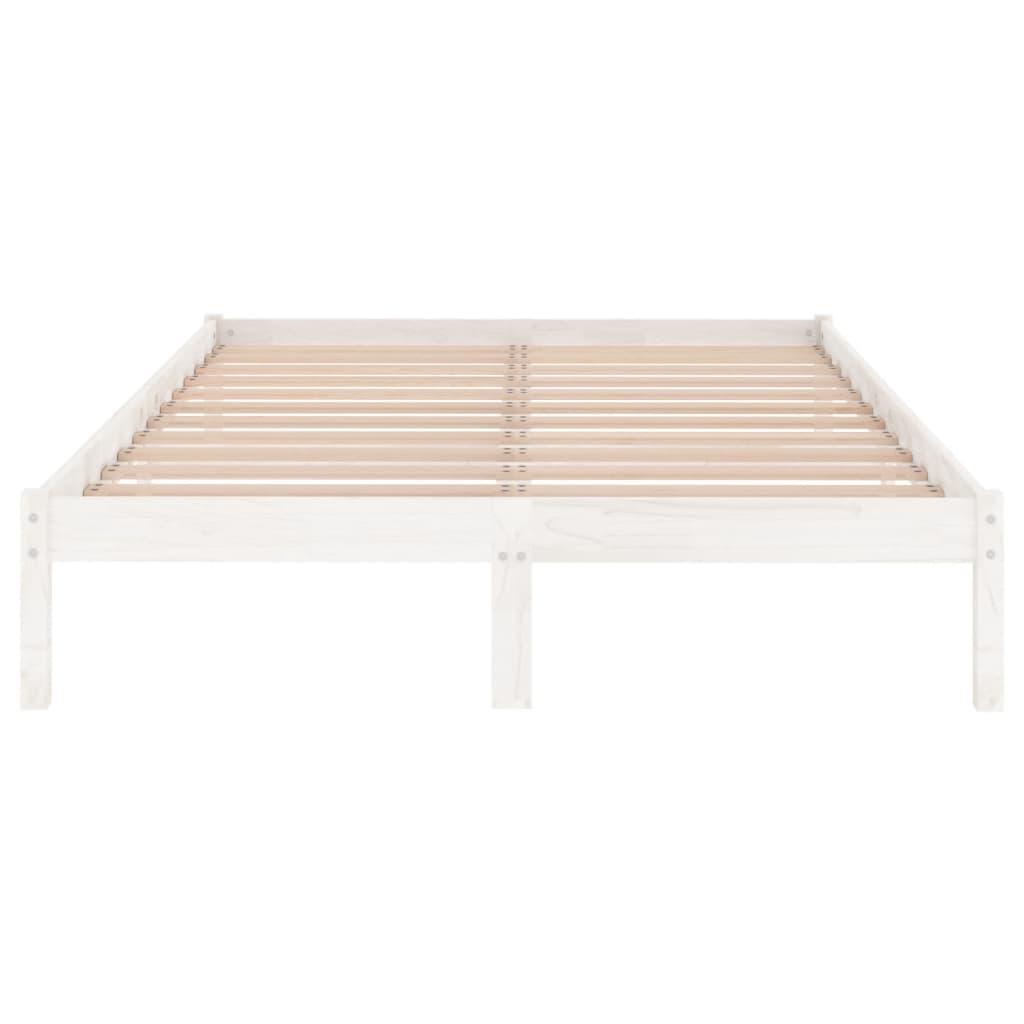 vidaXL Cadru de pat King Size, alb, 150x200 cm, lemn masiv vidaXL Cadru de pat King Size, alb, 150x200 cm, lemn masiv
