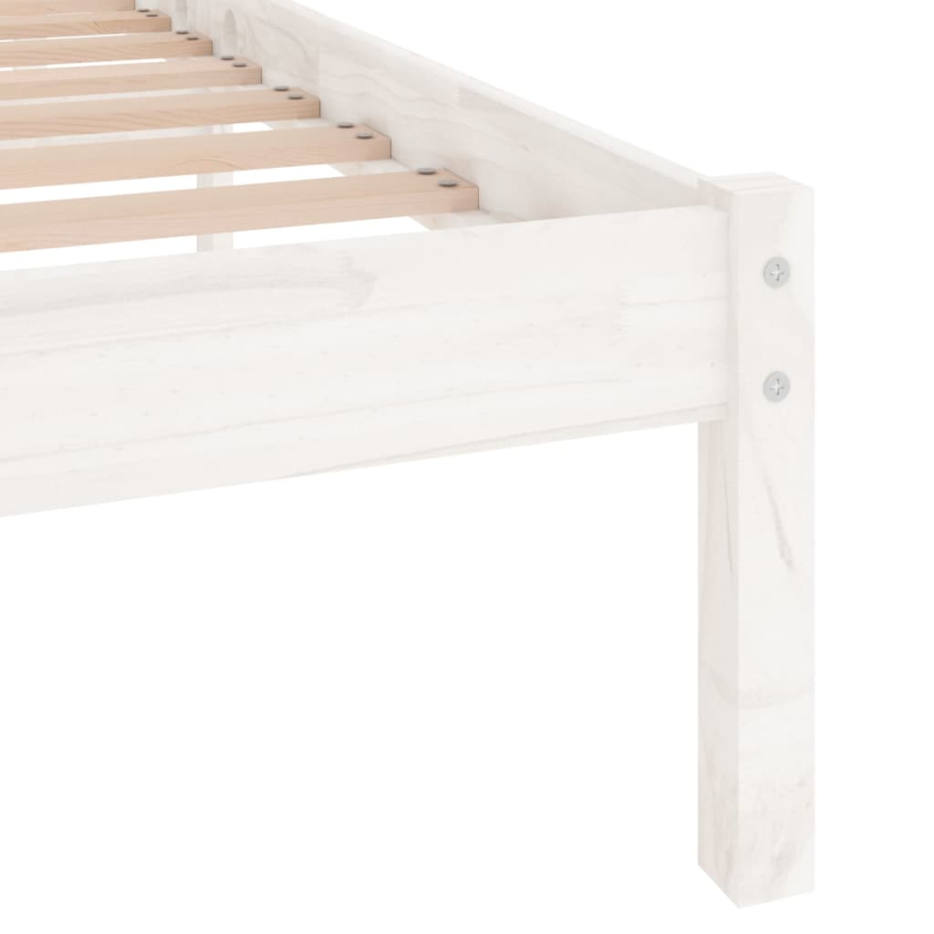 vidaXL Cadru de pat King Size, alb, 150x200 cm, lemn masiv vidaXL Cadru de pat King Size, alb, 150x200 cm, lemn masiv