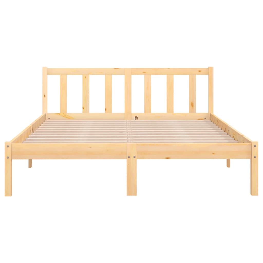 vidaXL Cadru de pat dublu, 135x190 cm, lemn masiv de pin