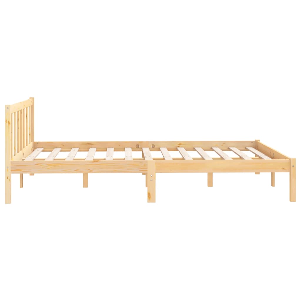 vidaXL Cadru de pat dublu, 135x190 cm, lemn masiv de pin