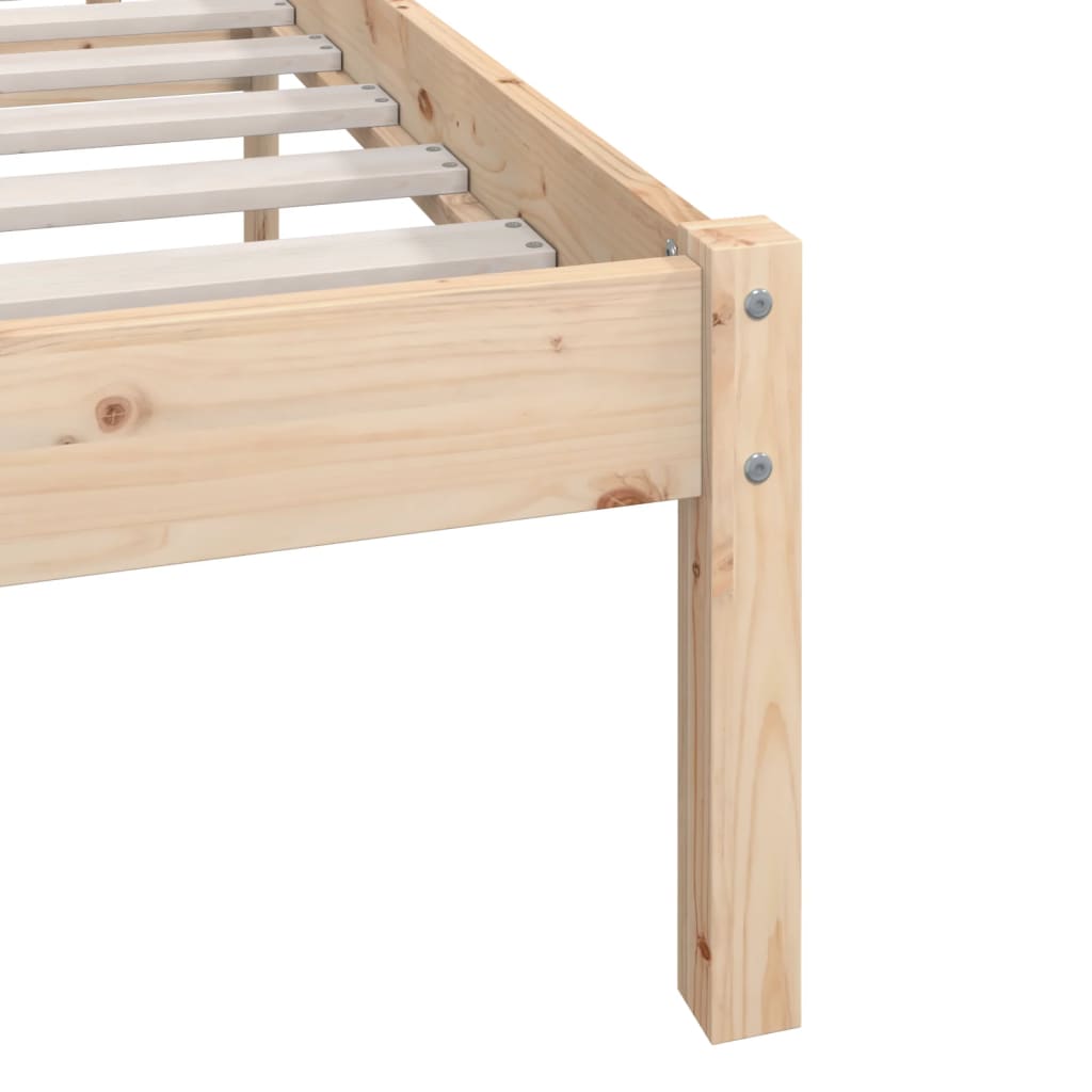 vidaXL Cadru de pat dublu, 135x190 cm, lemn masiv de pin