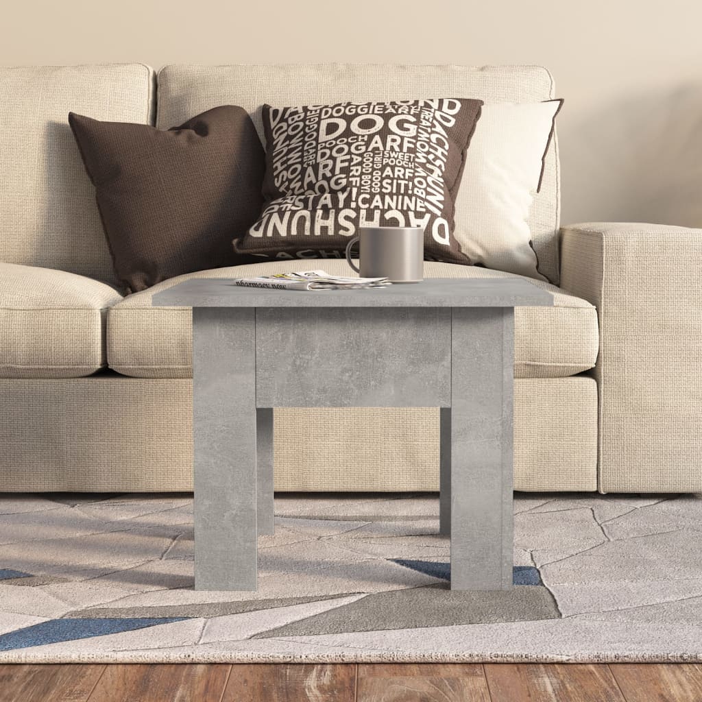 vidaXL Măsuță de cafea, gri beton, 55x55x42 cm, lemn prelucrat vidaXL Măsuță de cafea, gri beton, 55x55x42 cm, lemn prelucrat
