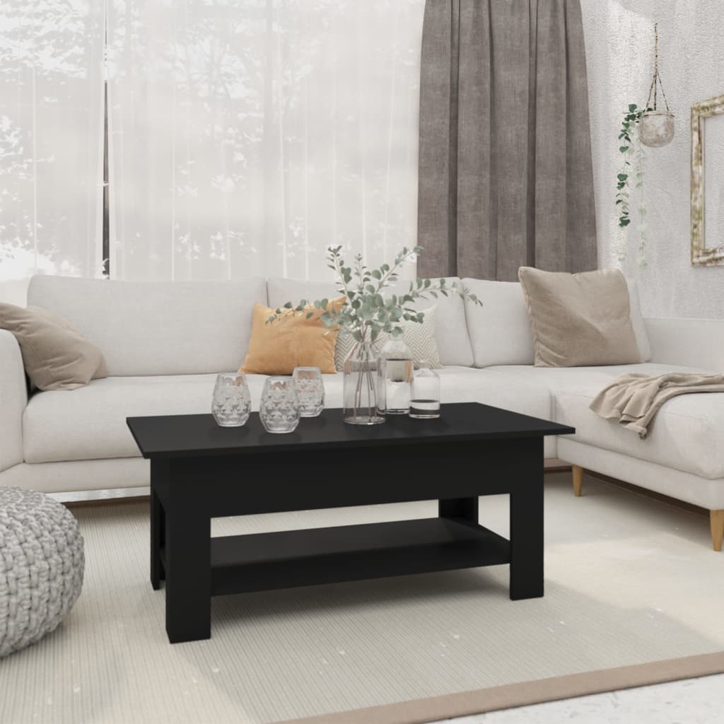 vidaXL Măsuță de cafea, negru, 102x55x42 cm, lemn prelucrat