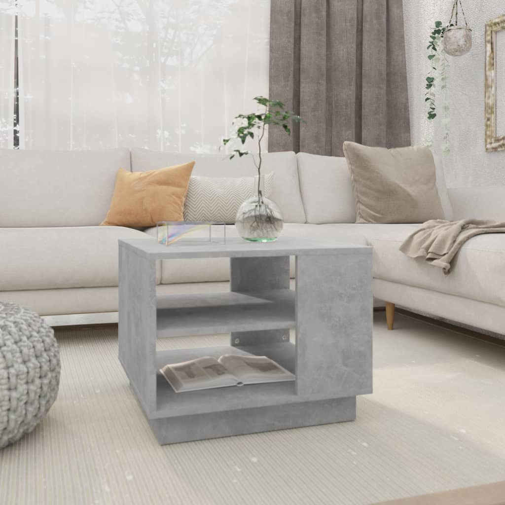 vidaXL Măsuță de cafea, gri beton, 55x55x43 cm, lemn prelucrat vidaXL Măsuță de cafea, gri beton, 55x55x43 cm, lemn prelucrat