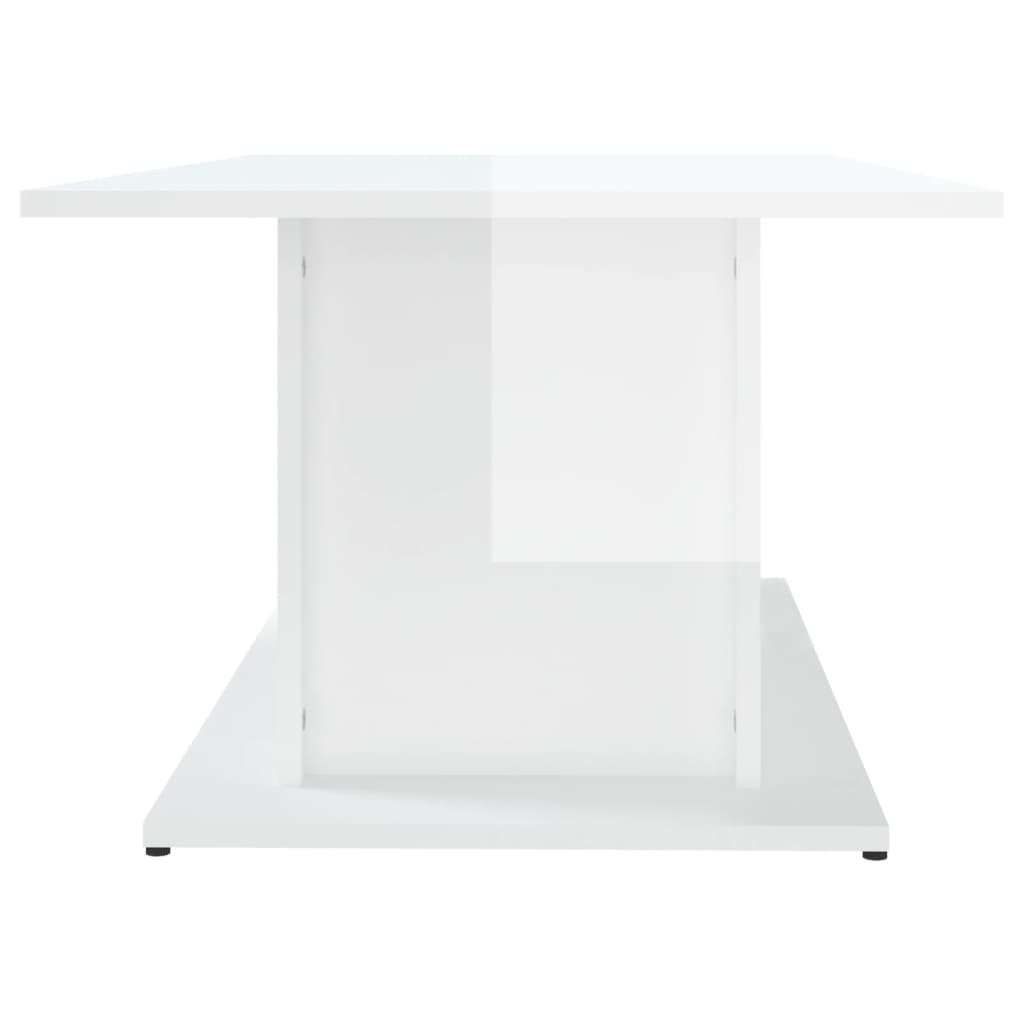 vidaXL Măsuță de cafea, alb extralucios, 102x55,5x40cm, lemn prelucrat vidaXL Măsuță de cafea, alb extralucios, 102x55,5x40cm, lemn prelucrat