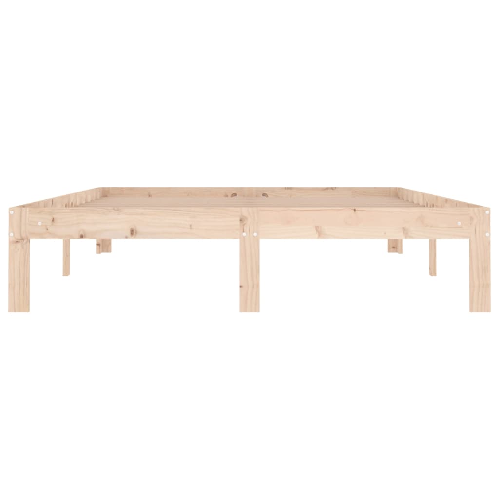 vidaXL Cadru de pat dublu, 135x190 cm, lemn masiv