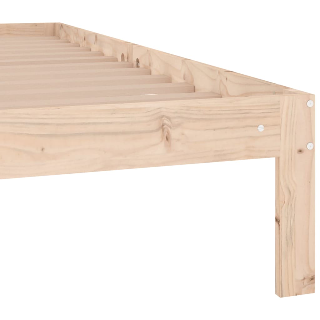 vidaXL Cadru de pat dublu, 135x190 cm, lemn masiv