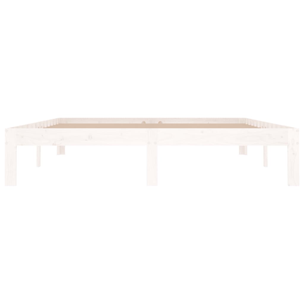 vidaXL Cadru de pat King Size, alb, 150x200 cm, lemn masiv vidaXL Cadru de pat King Size, alb, 150x200 cm, lemn masiv