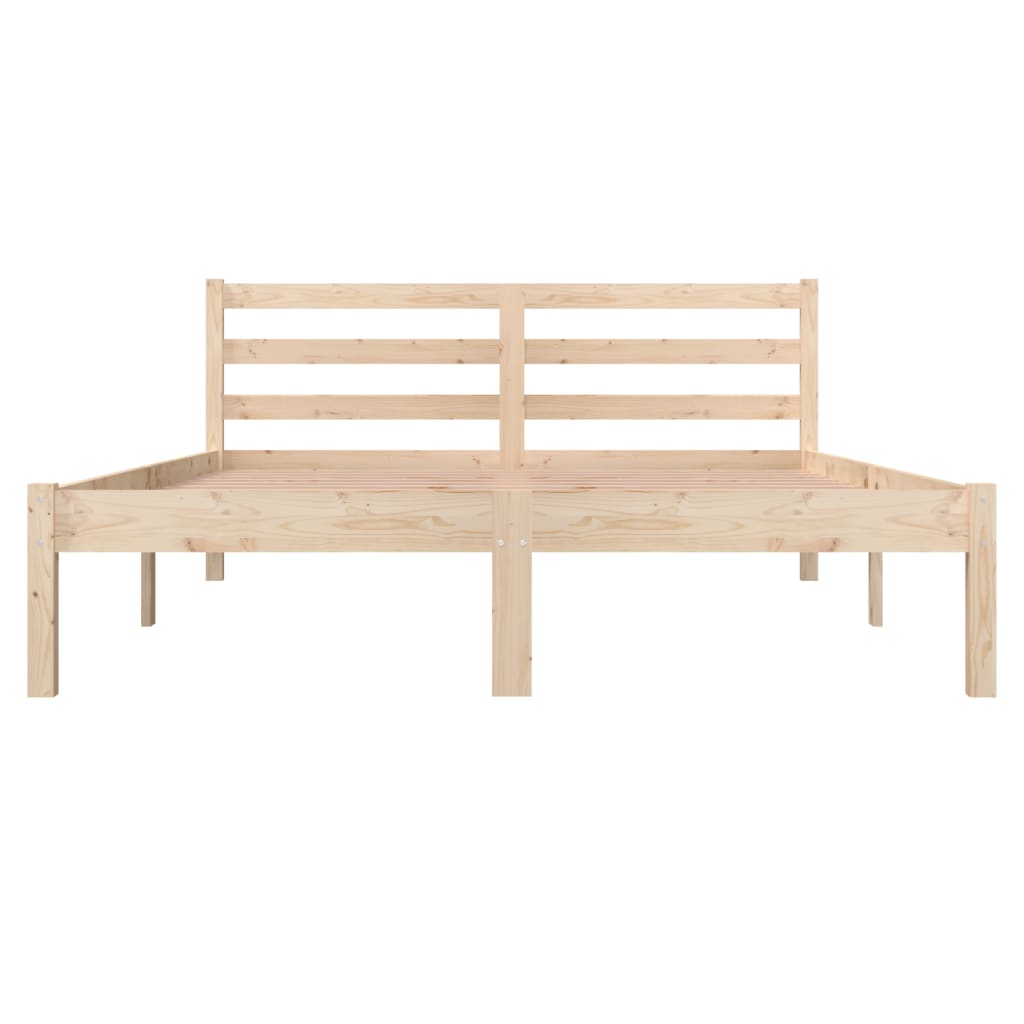 vidaXL Cadru de pat dublu, 135x190 cm, lemn masiv de pin