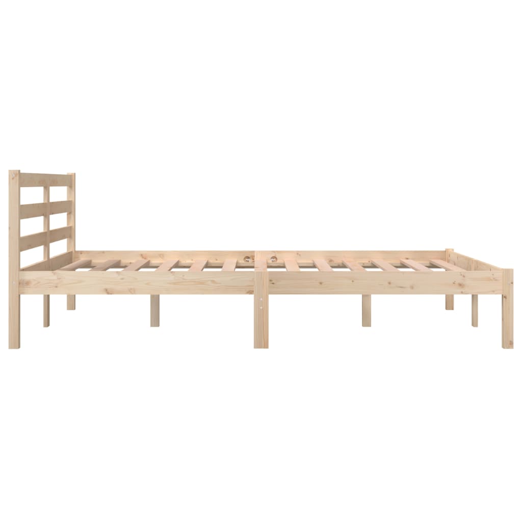 vidaXL Cadru de pat dublu, 135x190 cm, lemn masiv de pin