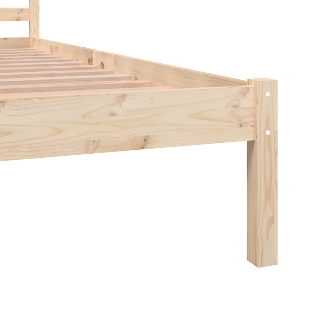 vidaXL Cadru de pat dublu, 135x190 cm, lemn masiv de pin