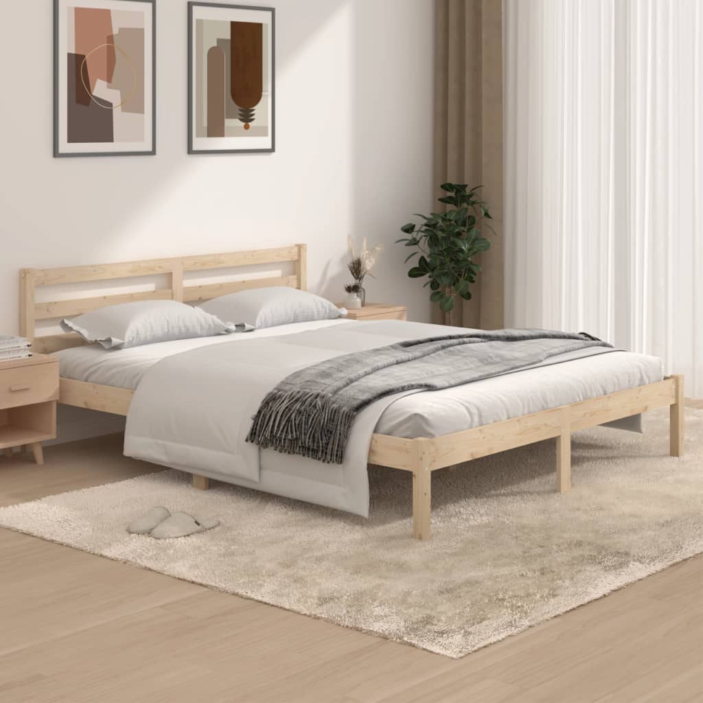 vidaXL Cadru de pat King Size, 150x200 cm, lemn masiv de pin vidaXL Cadru de pat King Size, 150x200 cm, lemn masiv de pin