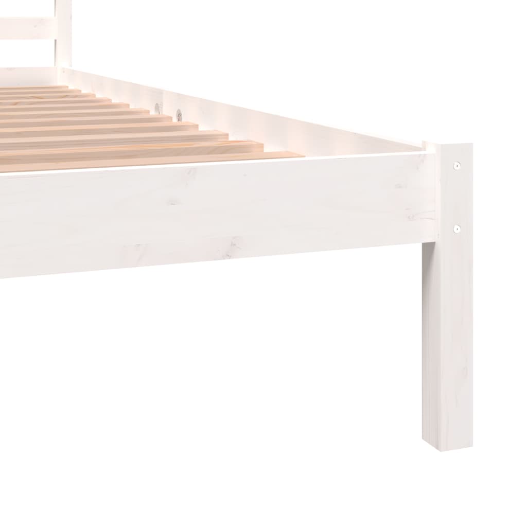 vidaXL Cadru de pat King Size, alb, 150x200 cm, lemn masiv de pin vidaXL Cadru de pat King Size, alb, 150x200 cm, lemn masiv de pin