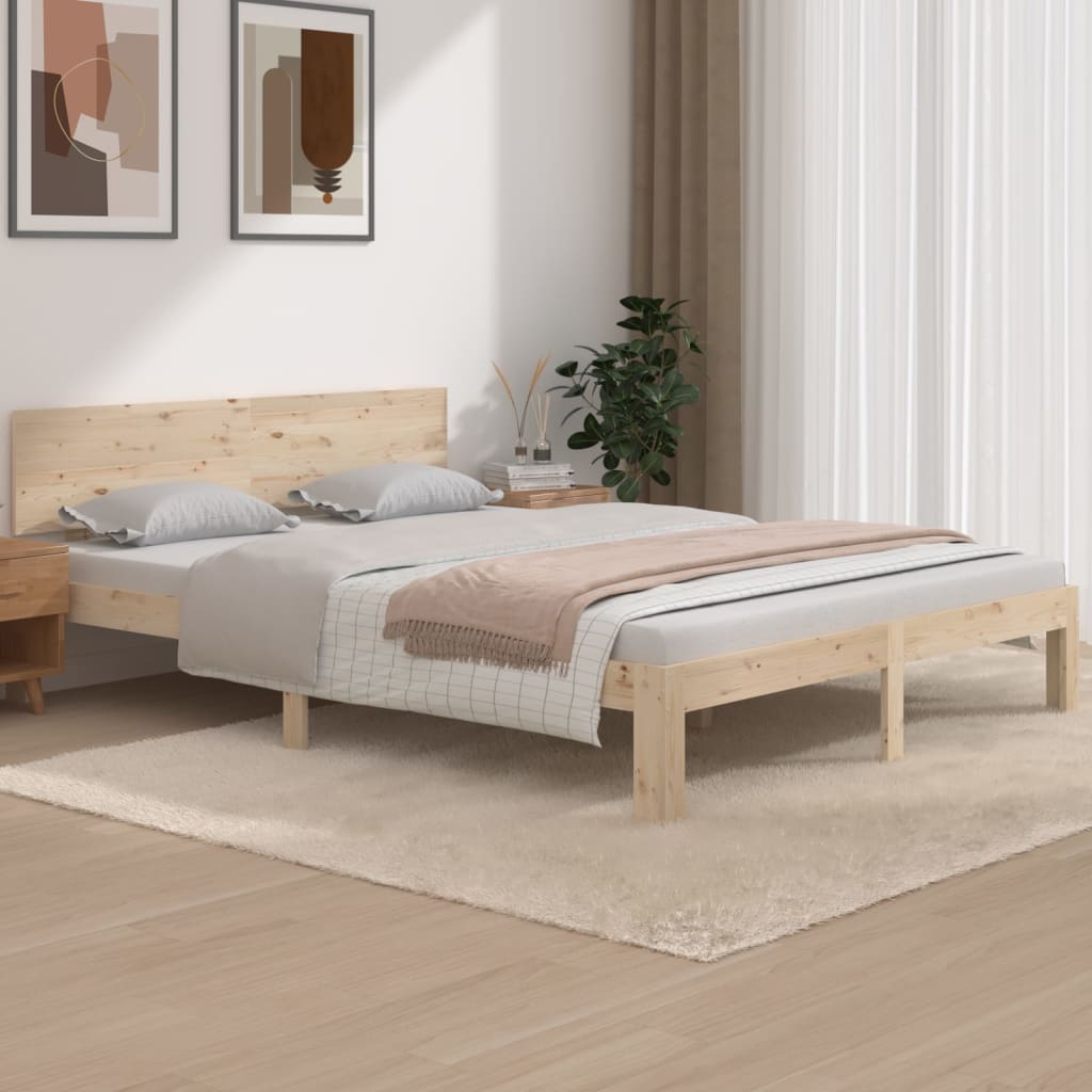 vidaXL Cadru de pat King Size, 150x200 cm, lemn masiv vidaXL Cadru de pat King Size, 150x200 cm, lemn masiv