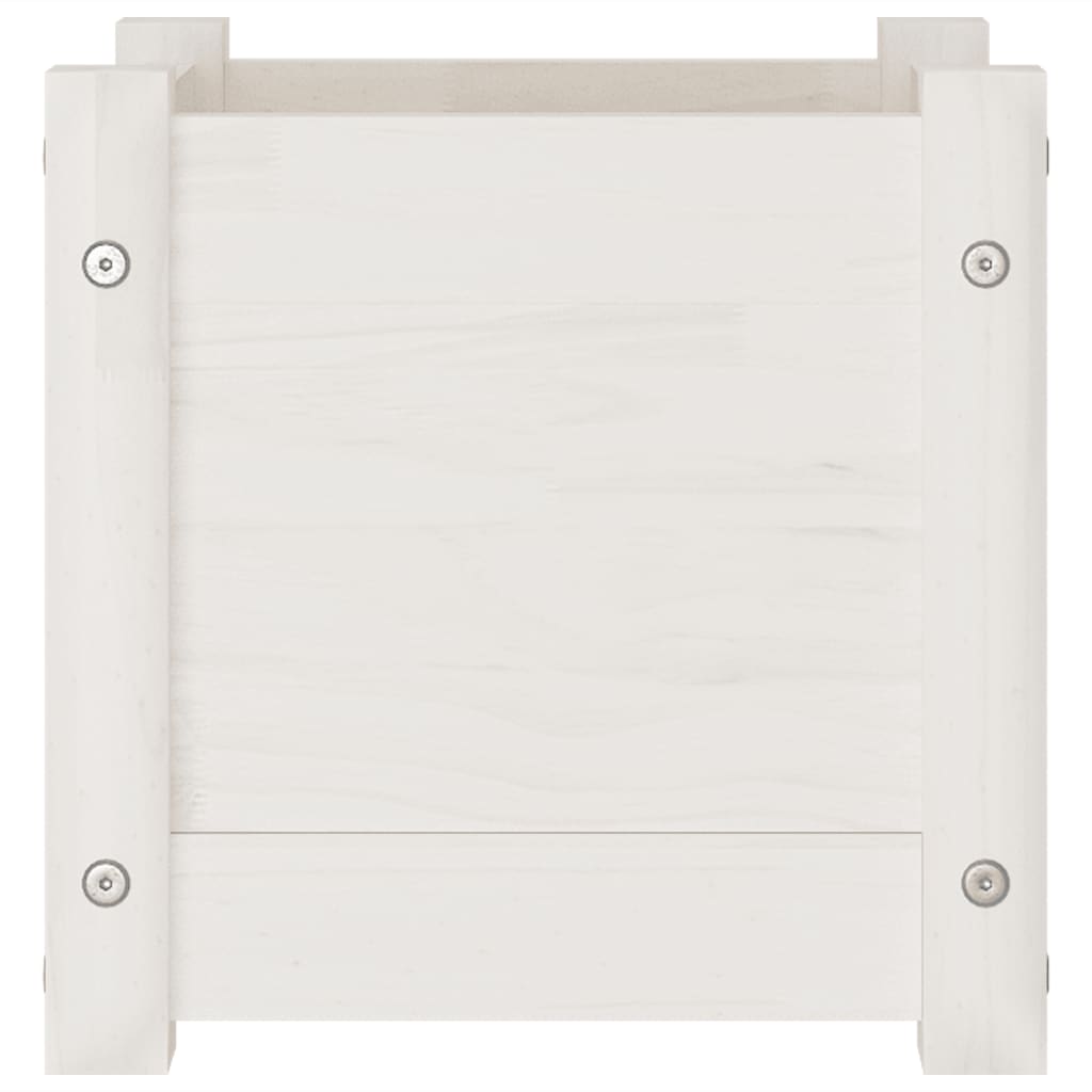 vidaXL Jardinieră de grădină, alb, 31x31x31 cm, lemn masiv de pin vidaXL Jardinieră de grădină, alb, 31x31x31 cm, lemn masiv de pin