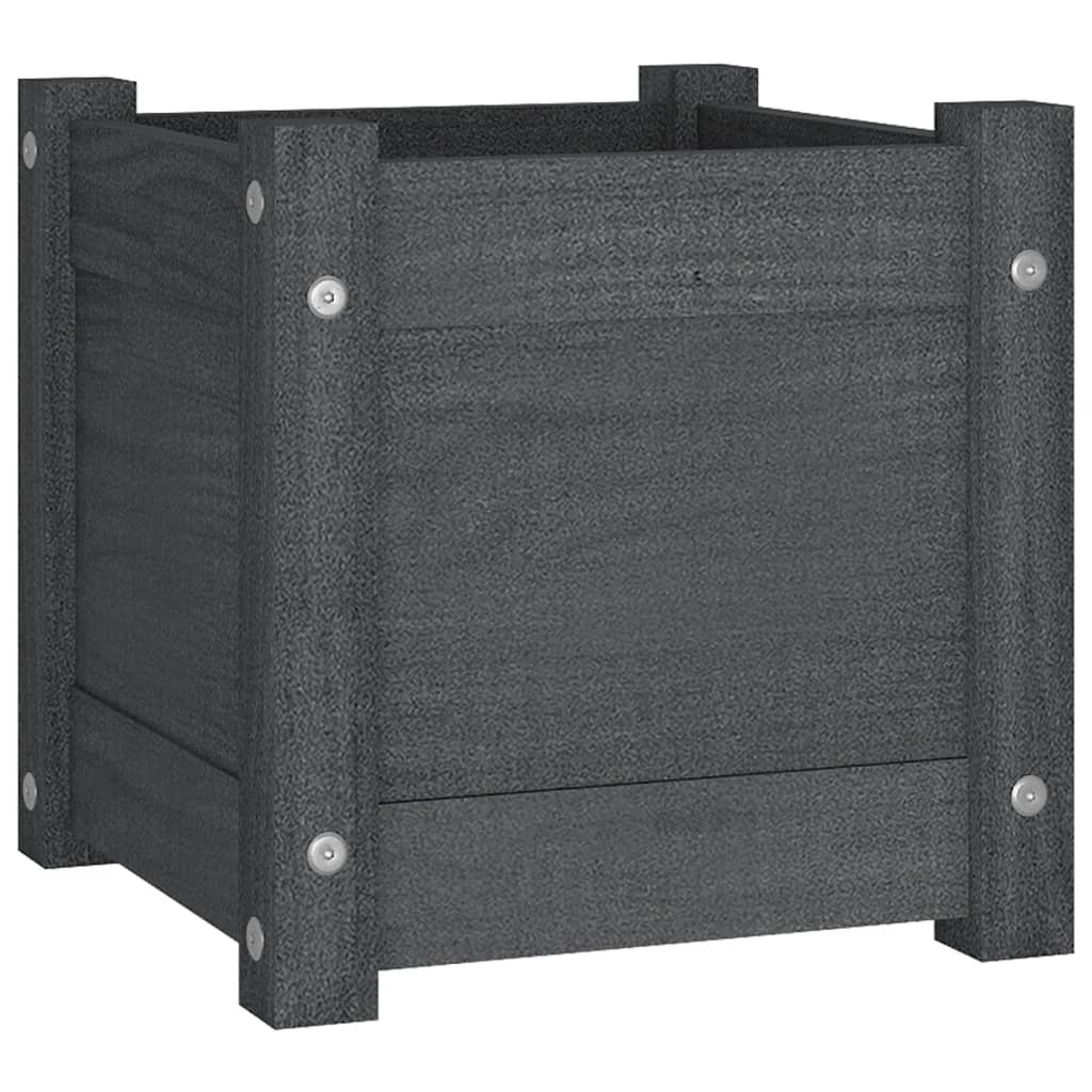 vidaXL Jardinieră de grădină, gri, 31x31x31 cm, lemn masiv de pin vidaXL Jardinieră de grădină, gri, 31x31x31 cm, lemn masiv de pin