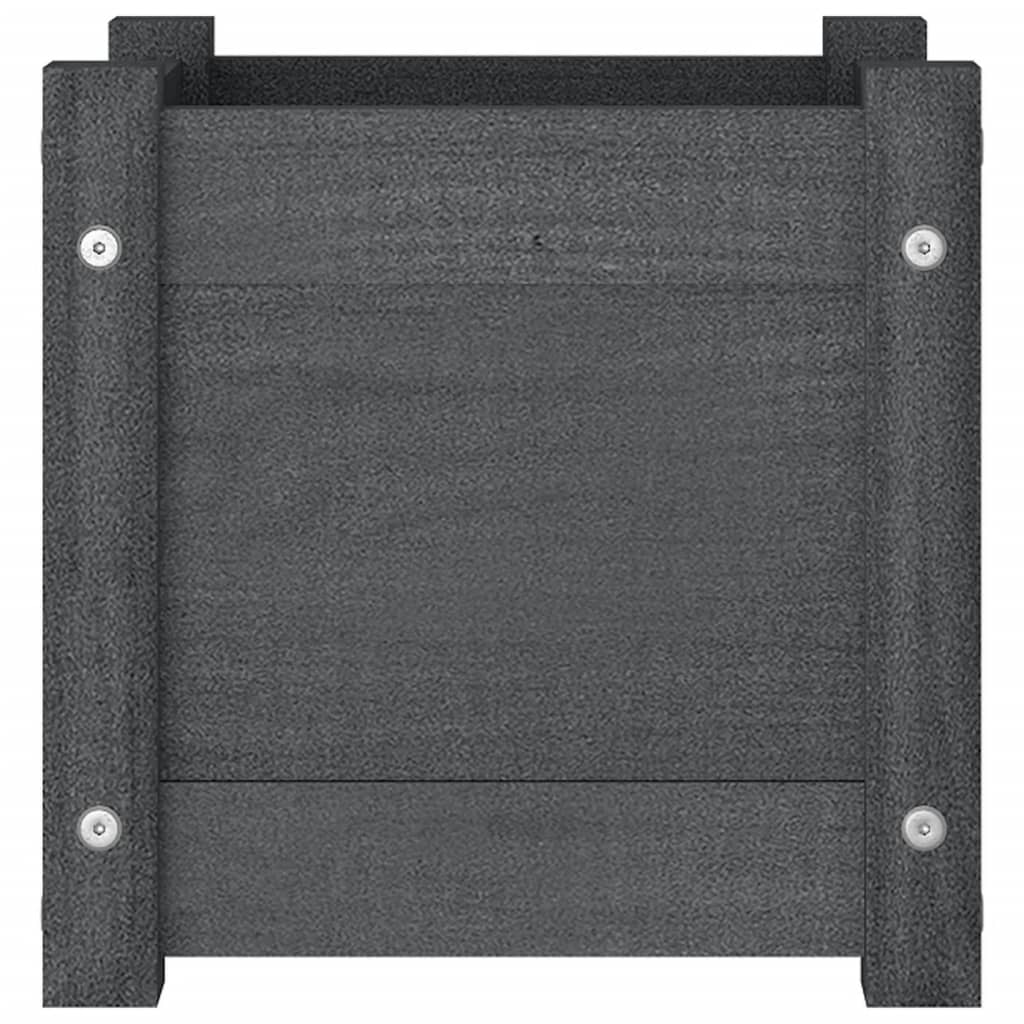 vidaXL Jardinieră de grădină, gri, 31x31x31 cm, lemn masiv de pin vidaXL Jardinieră de grădină, gri, 31x31x31 cm, lemn masiv de pin