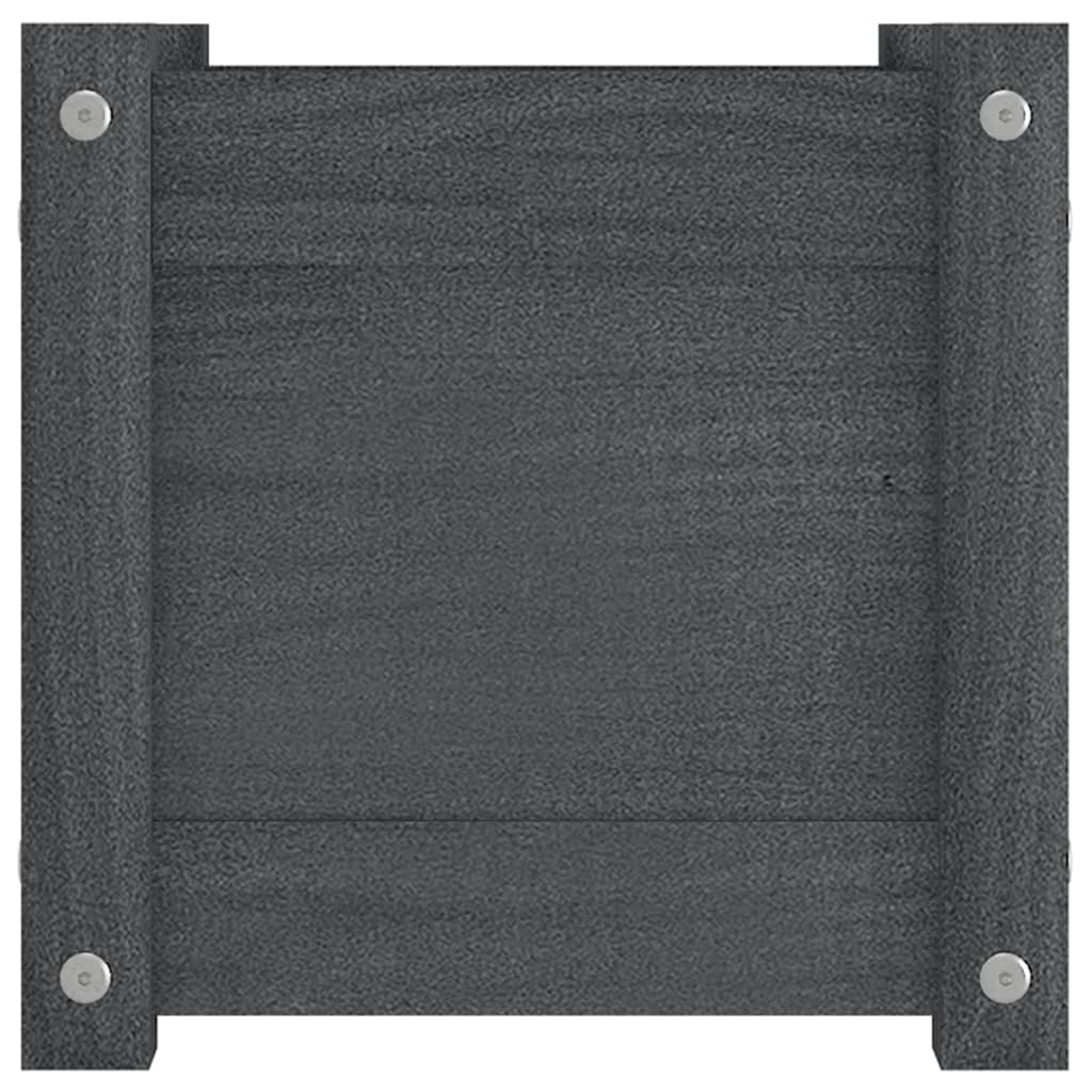 vidaXL Jardinieră de grădină, gri, 31x31x31 cm, lemn masiv de pin vidaXL Jardinieră de grădină, gri, 31x31x31 cm, lemn masiv de pin