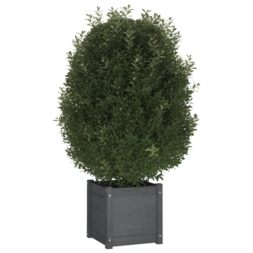 vidaXL Jardinieră de grădină, gri, 40x40x40 cm, lemn masiv de pin vidaXL Jardinieră de grădină, gri, 40x40x40 cm, lemn masiv de pin