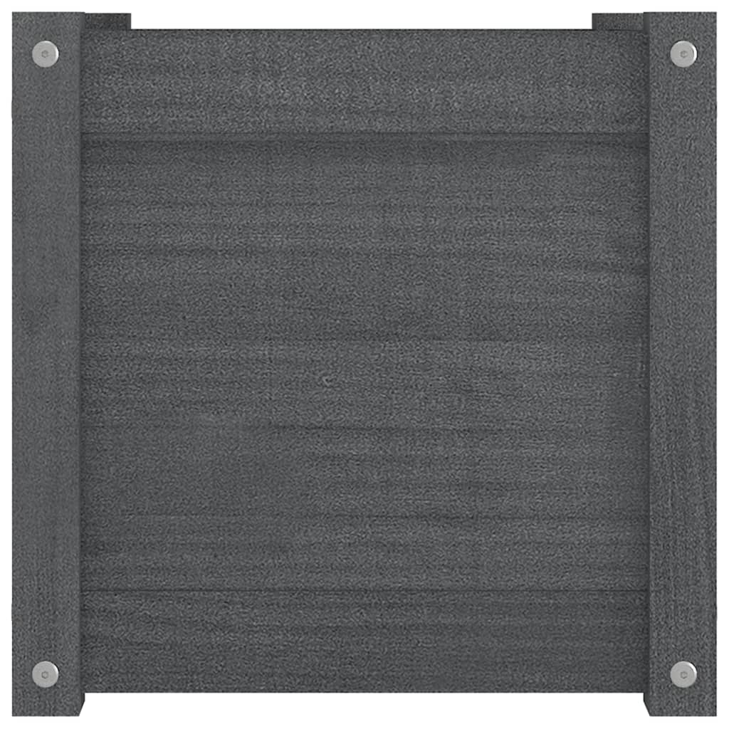 vidaXL Jardinieră de grădină, gri, 40x40x40 cm, lemn masiv de pin vidaXL Jardinieră de grădină, gri, 40x40x40 cm, lemn masiv de pin