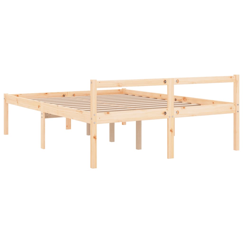 vidaXL Pat pentru seniori dublu mic, 120x190 cm, lemn masiv de pin vidaXL Pat pentru seniori dublu mic, 120x190 cm, lemn masiv de pin