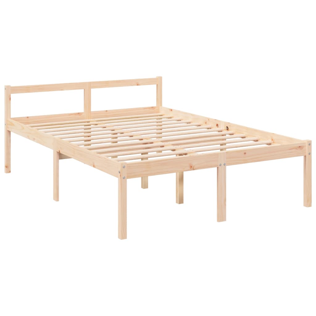 vidaXL Pat pentru seniori, 140x190 cm, lemn masiv de pin