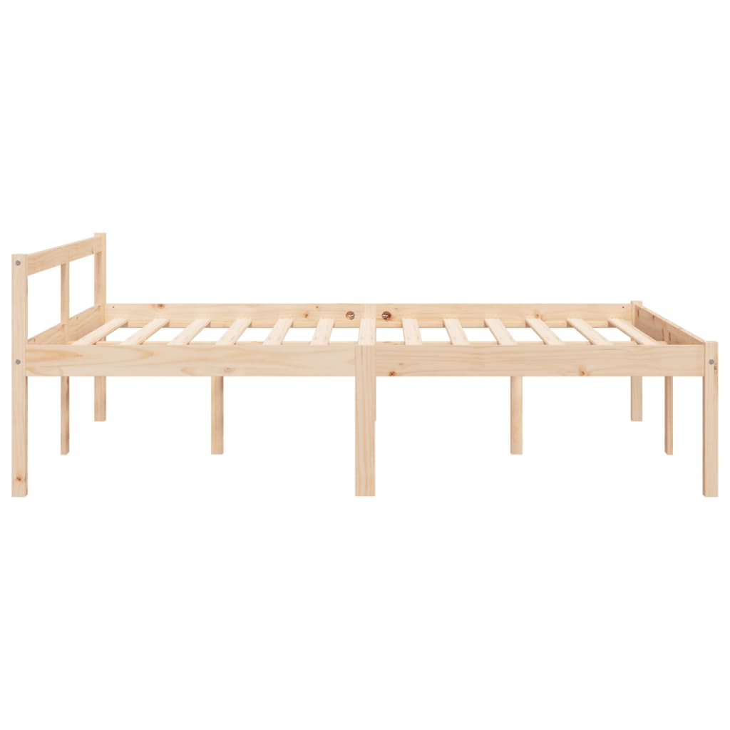 vidaXL Pat pentru seniori, 140x190 cm, lemn masiv de pin