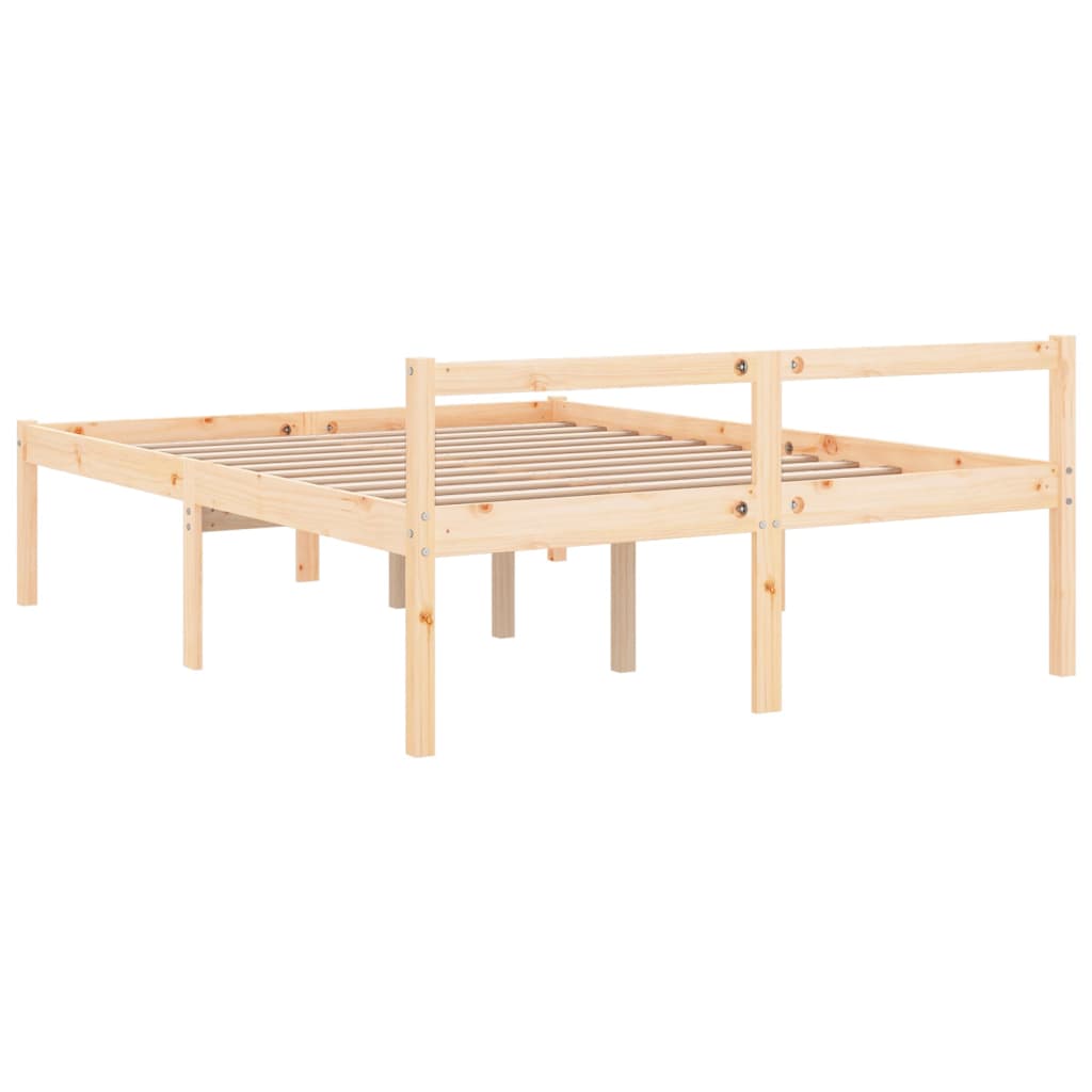 vidaXL Pat pentru seniori, 140x190 cm, lemn masiv de pin