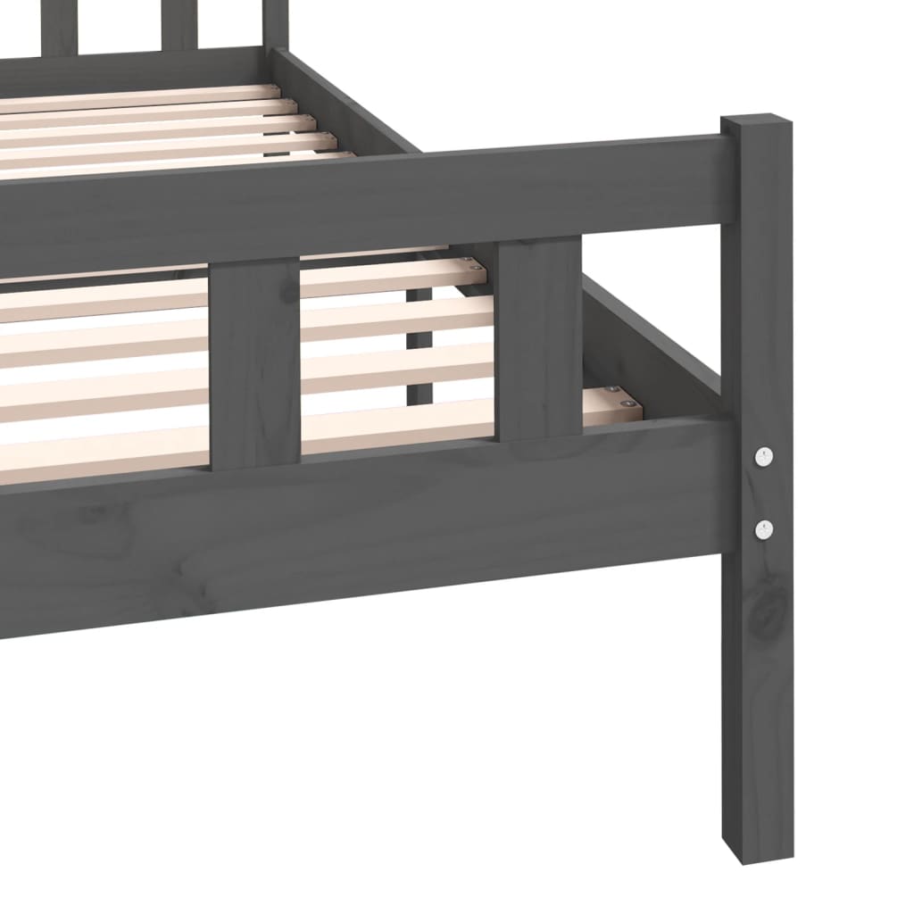 vidaXL Cadru de pat King Size, gri, 150x200 cm, lemn masiv vidaXL Cadru de pat King Size, gri, 150x200 cm, lemn masiv