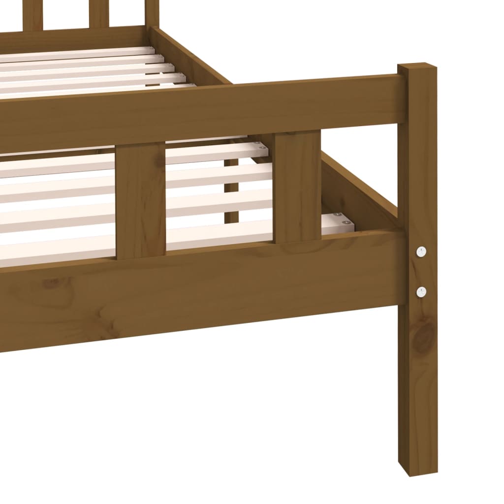 vidaXL Cadru de pat King Size, maro miere, 150x200 cm, lemn masiv vidaXL Cadru de pat King Size, maro miere, 150x200 cm, lemn masiv