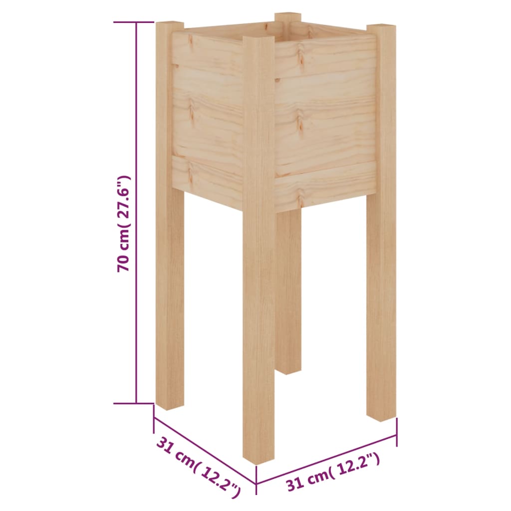 vidaXL Jardinieră de grădină, 31x31x70 cm, lemn masiv de pin vidaXL Jardinieră de grădină, 31x31x70 cm, lemn masiv de pin