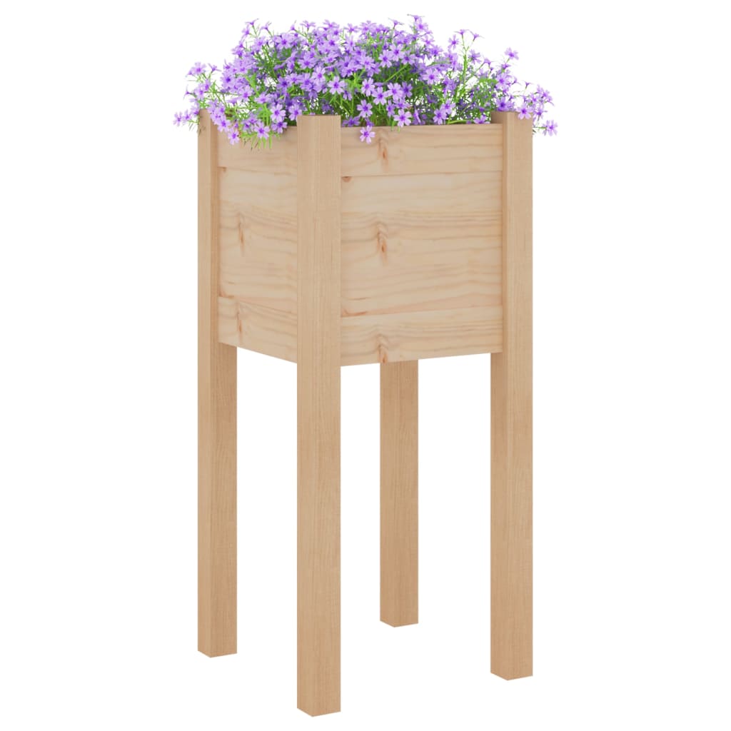 vidaXL Jardiniere de grădină, 2 buc., 31x31x70 cm, lemn masiv de pin