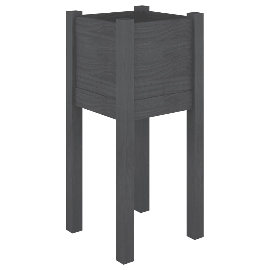 vidaXL Jardinieră de grădină, gri, 31x31x70 cm, lemn masiv de pin vidaXL Jardinieră de grădină, gri, 31x31x70 cm, lemn masiv de pin
