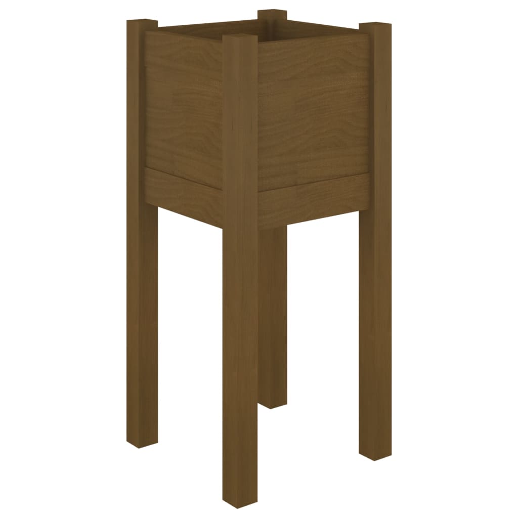 vidaXL Jardinieră de grădină, maro miere, 31x31x70 cm, lemn masiv pin vidaXL Jardinieră de grădină, maro miere, 31x31x70 cm, lemn masiv pin