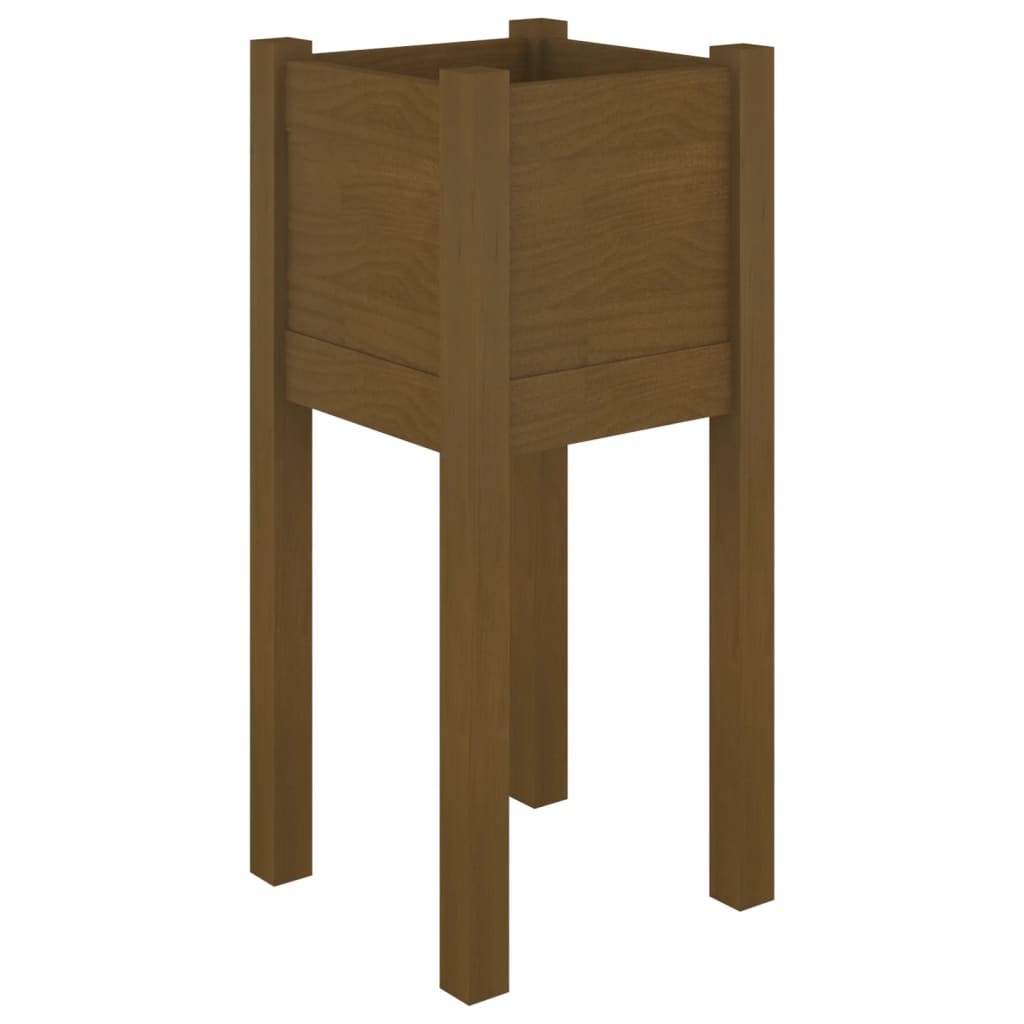 vidaXL Jardiniere grădină 2 buc. maro miere 31x31x70 cm lemn masiv pin