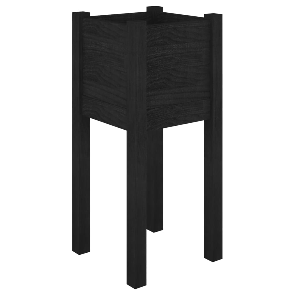 vidaXL Jardiniere de grădină 2 buc. negru 31x31x70 cm lemn masiv pin vidaXL Jardiniere de grădină 2 buc. negru 31x31x70 cm lemn masiv pin