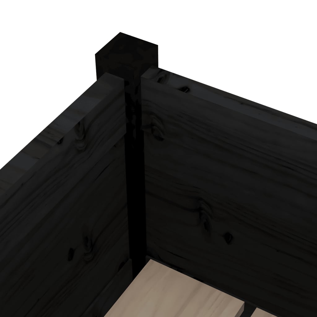 vidaXL Jardiniere de grădină 2 buc. negru 31x31x70 cm lemn masiv pin vidaXL Jardiniere de grădină 2 buc. negru 31x31x70 cm lemn masiv pin