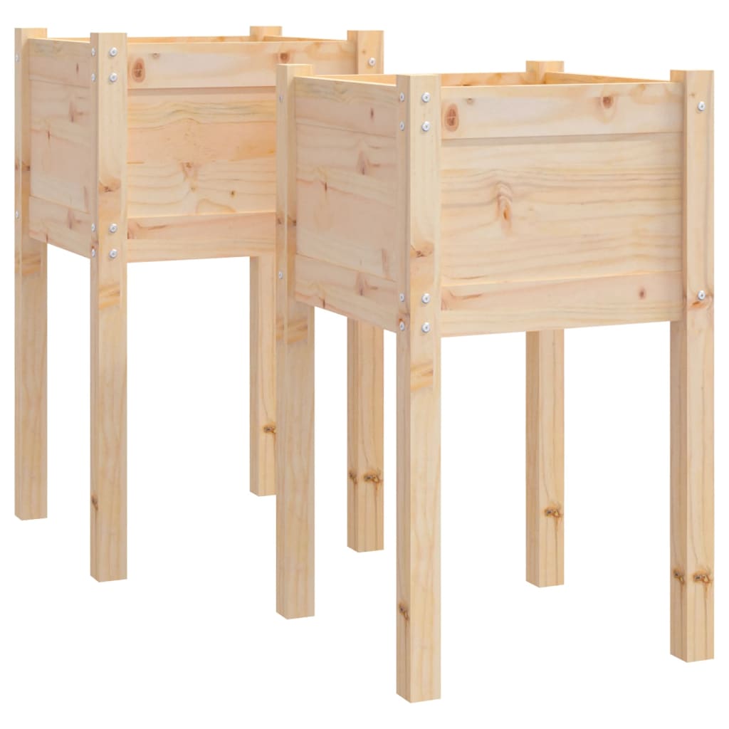vidaXL Jardiniere de grădină, 2 buc., 40x40x70 cm, lemn masiv de pin vidaXL Jardiniere de grădină, 2 buc., 40x40x70 cm, lemn masiv de pin